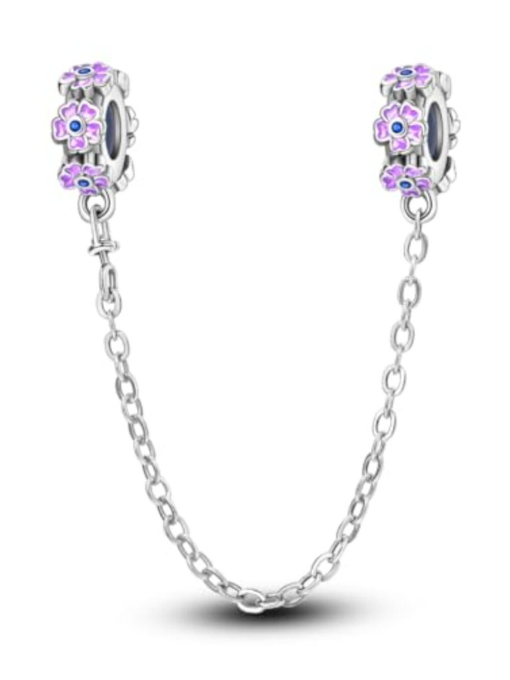 925 Sterling Silver Butterfly Safety Chain Charm Bracelet Lock Stopper